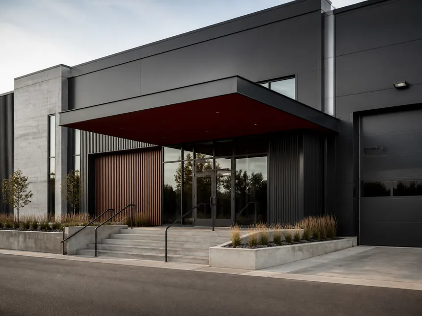 Completed building facade