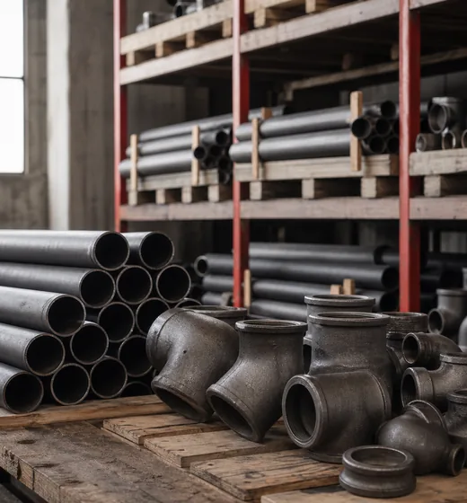 Industrial pipe stock in storage