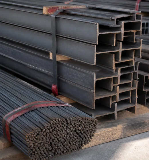 Steel stock ready for distribution